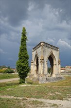 Triangular historical monument Croix Couverte built 14th century Beaucaire