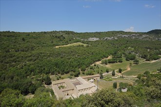 View from above on Abbaye de Sénanque built in 1148