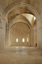 Interior view of the Romanesque monastery church Abbaye de Montmajour
