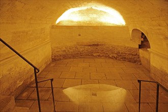 Interior view of the crypt filled with water