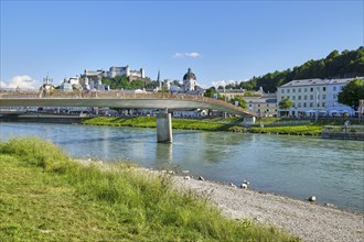 Marko Feingold Bridge with Fortress High Salzburg
