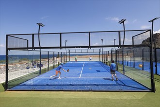 Players in action on a padel court at Kalimera Kriti Resort