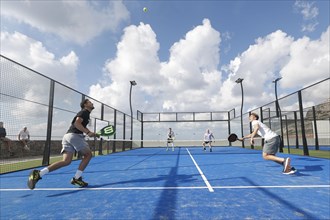 Players in action on a padel court at Kalimera Kriti Resort