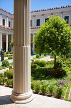 View of the Inner peristyle inside Malibu's Getty Villa