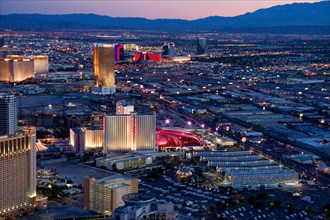 View of hotels and casinos in Las Vegas