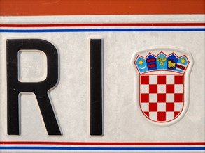Number plate with number plates for Rijeka
