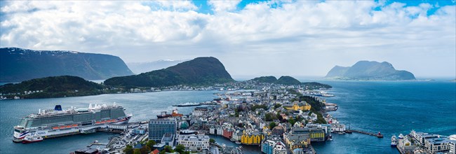 Panorama of ALESUND from Byrampen Viewpoint