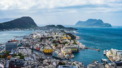 Panorama of ALESUND from Byrampen Viewpoint
