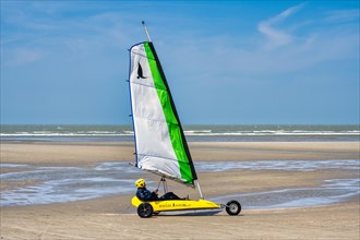 Beach sailors on the beach of De Panne