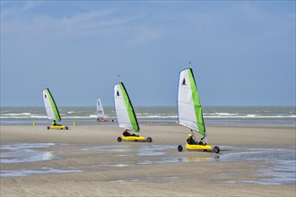 Beach sailors on the beach of De Panne