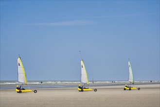 Beach sailors on the beach of De Panne