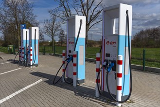 Electric charging stations for e-cars on the A6 at a rest area
