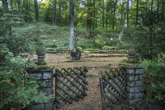 Historic forest cemetery of noble families in a burial forest from 1830