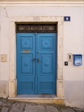 House with blue door