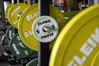 Fitness centre weight plates