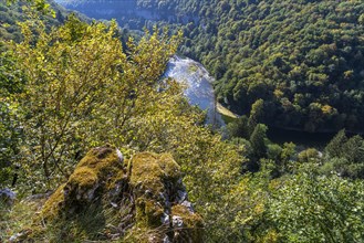 River landscape in the valley of the Loue near Lizine