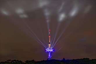 TV Tower Artistically Illuminated Porta Westfalica Germany