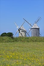 Traditional windmills at the Pointe du Van