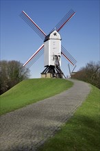 The wooden windmill Bonne Chiere in Bruges