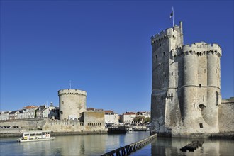 The medieval towers tour de la Chaîne and tour Saint-Nicolas in the old harbour