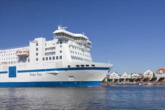 Ferry boat MS Peter Pan of the TT-Line shipping company at Travemünde in the Hanseatic City of Lübeck