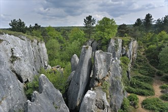 Eroded rocks of ravine in the nature reserve Fondry des Chiens