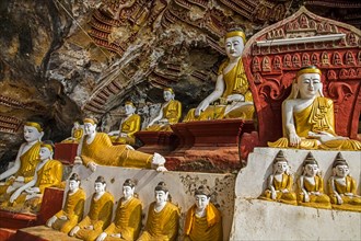 Buddha statues in the Kawgun cave near Hpa-an