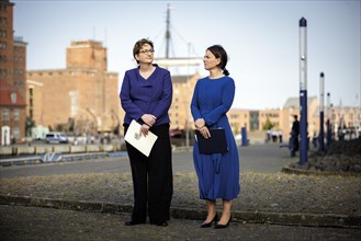 (R-L) Annalena Bärbock, Federal Minister for Foreign Affairs, and Klara Geywitz, Federal Minister
