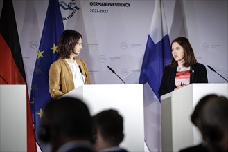 (R-L) Johanna Sumuvuori, State Secretary at the Ministry of Foreign Affairs of Finland, and