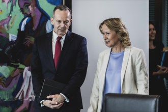(L-R) Volker Wissing (FDP), Federal Minister of Transport and Digital Affairs, and Steffi Lemke