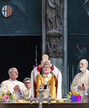 Corpus Christi procession on Roncalliplatz at Cologne Cathedral with Archbishop Rainer Maria Cardinal Woelki