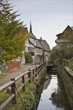 Old town of Annweiler with the small river Queich