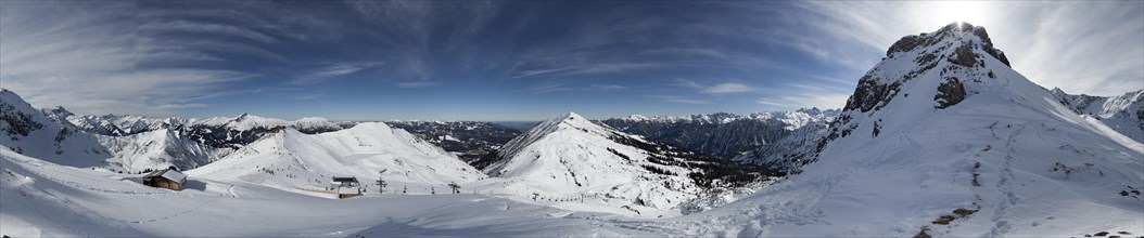 Ski Resort Panorama Winter Fellhorn Kanzelwand Kleinwalsertal Austria