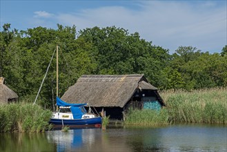 Thatched boathouse