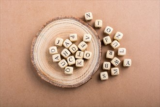 Letter cubes of Alphabet made of wood