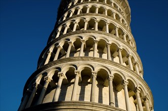 Leaning Pisa Tower with Clear Sky in Tuscany