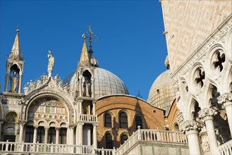 The Patriarchal Cathedral Basilica of Saint Mark in a Sunny Day in Venice