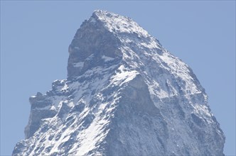 Top of a snow-capped mountain Matterhorn