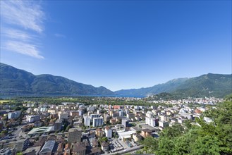 Panoramic view over an alpine town