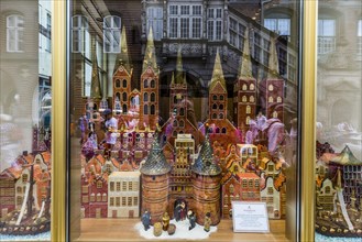 Shop window of a shop for Luebeck marzipan