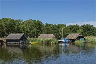 Thatched boat houses