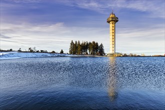 Ettelsberg lake with high heath tower