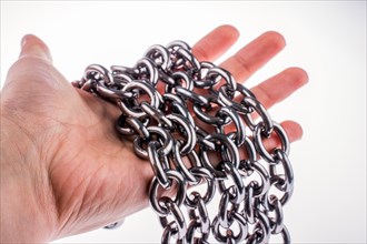 Handful chain on white background