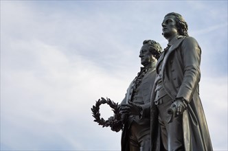 Double statue Goethe-Schiller monument by Ernst Rietschel