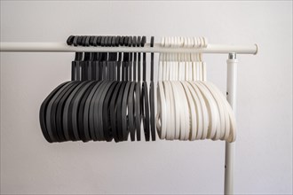 Black and White Coat Hanger on Rack