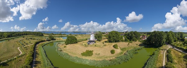 Aerial view with the windmill De Koe