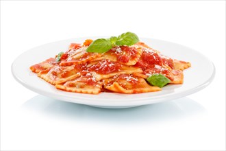 Ravioli Italian pasta exempt isolated eat lunch dish with plate in tomato sauce in Stuttgart