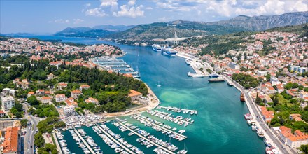 Marina and Harbour by the Sea Holiday Dalmatia Aerial Panorama in Dubrovnik