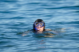 Woman with Diving Mask in the Water