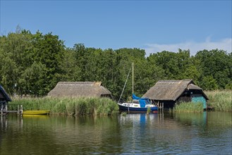 Thatched boat houses